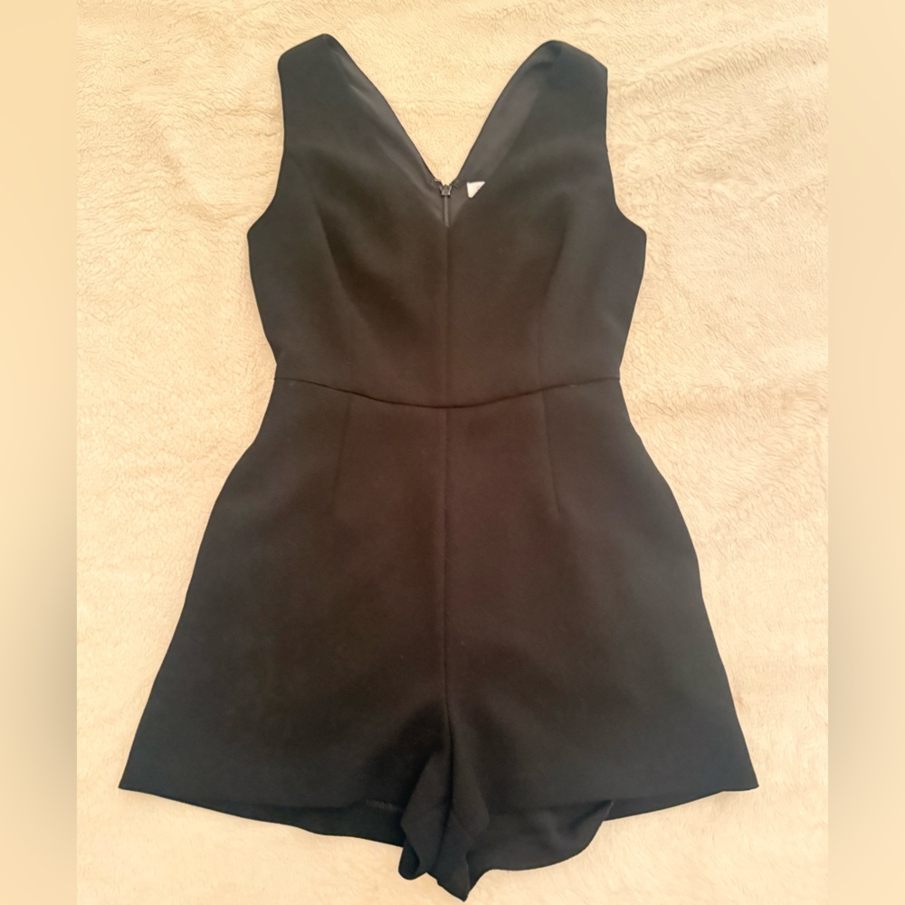 BCBGeneration Black Sleeveless V-Neck Romper